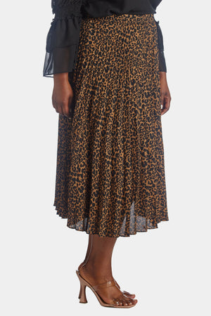 Cheetah Pleated Skirt