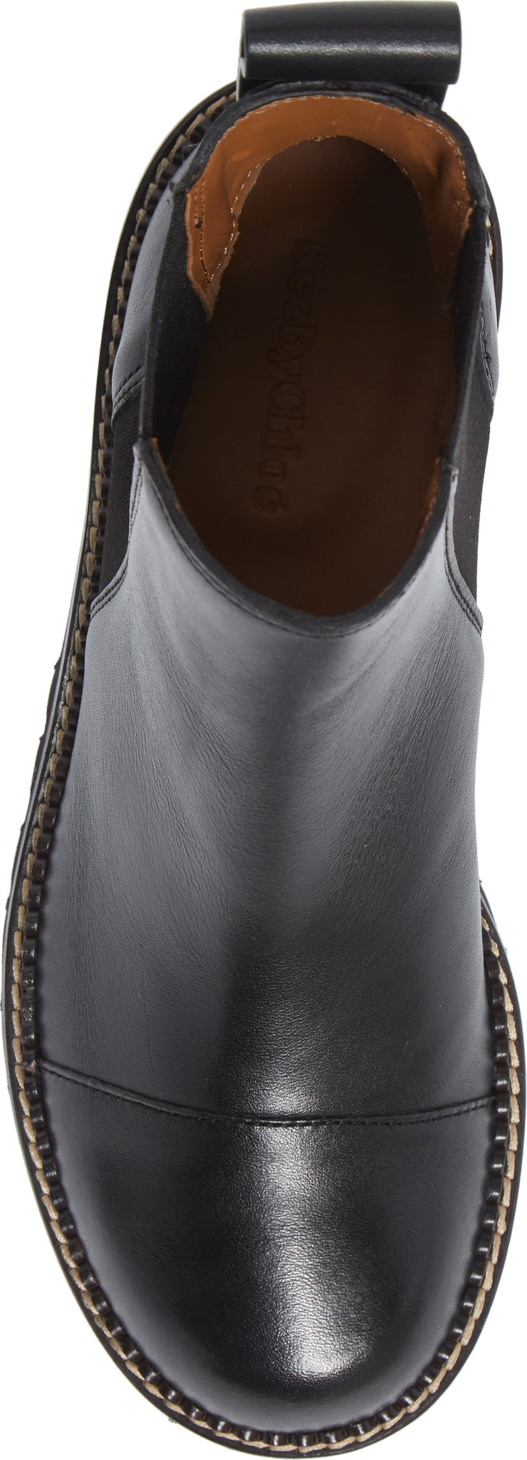 SEE BY CHLOÉ Mallory Lug Chelsea Boot, Alternate, color, BLACK