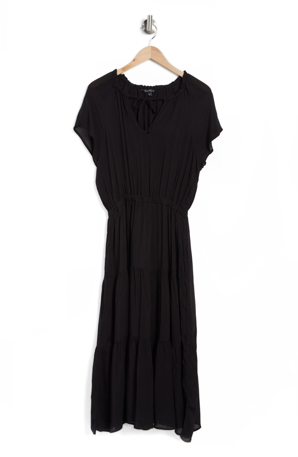 VELVET HEART Athena Notch Neck Raglan Sleeve Midi Dress, Alternate, color, BLACK