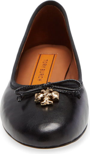 TORY BURCH Logo Charm Ballet Flat, Alternate, color, PERFECT BLACK