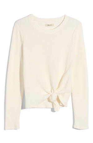MADEWELL Elwood Knot Front Top, Alternate, color, BRIGHT IVORY
