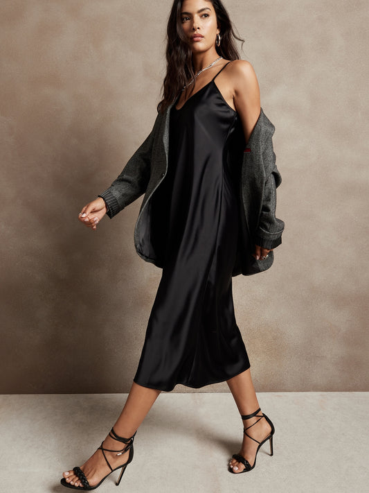 V-Neck Midi Dress