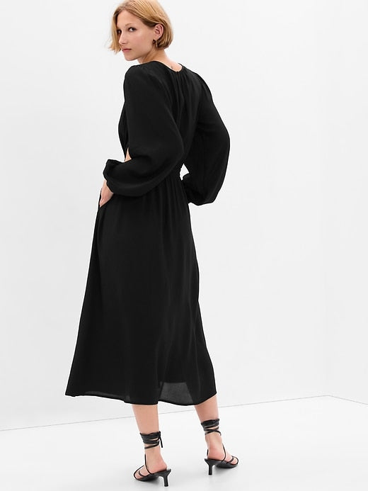 Image number 8 showing, LENZING&#153 ECOVERO&#153 Cutout Midi Dress