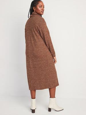 Image number 6 showing, Long-Sleeve Turtleneck Midi Sweater Shift Dress for Women