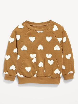 French-Terry Graphic Pocket Sweatshirt for Toddler Girls