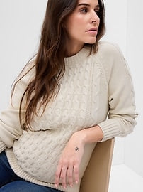 View large product image 1 of 4. Maternity Cable-Knit Sweater
