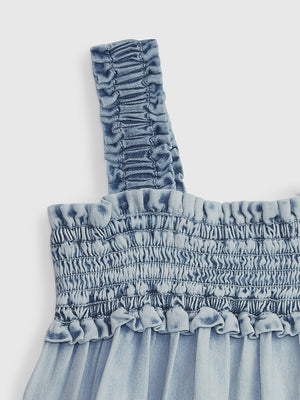 View large product image 3 of 3. Baby Tiered Denim Dress with Washwell