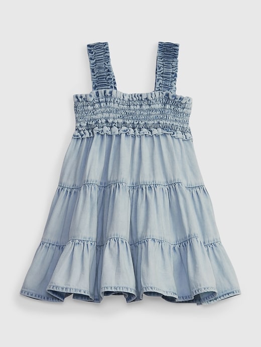 View large product image 1 of 3. Baby Tiered Denim Dress with Washwell