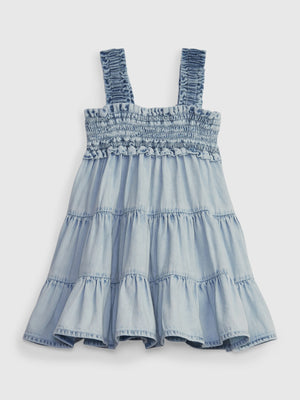 Baby Tiered Denim Dress with Washwell
