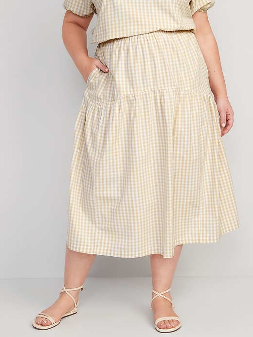 Image number 7 showing, Tiered Gingham Maxi Skirt for Women