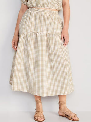 Image number 5 showing, Tiered Gingham Maxi Skirt for Women