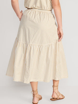 Image number 6 showing, Tiered Gingham Maxi Skirt for Women
