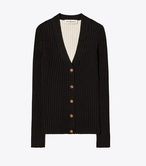COLORBLOCK RIBBED CARDIGAN