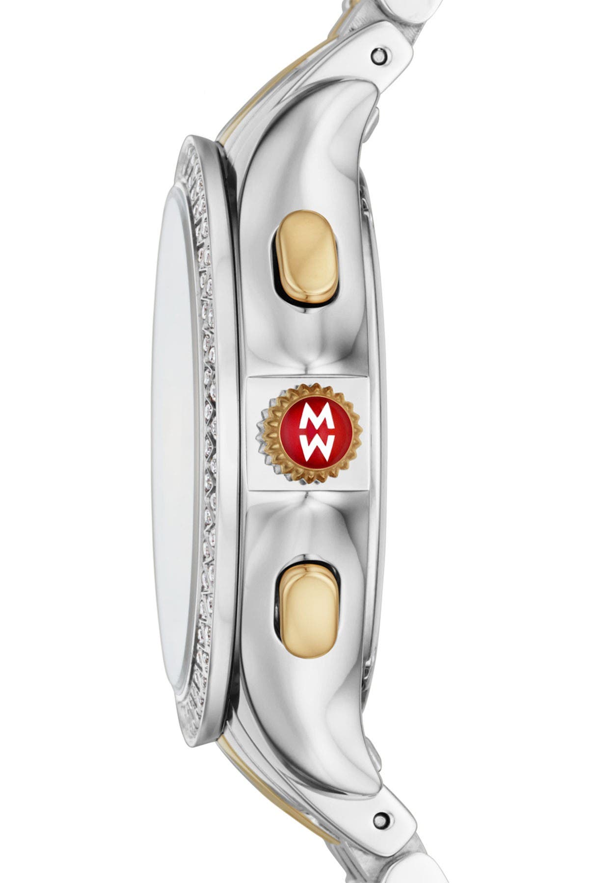 MICHELE Women's Belmore Chronoraph Diamond Embellished Bracelet Watch, 37mm - 0.34 ctw, Alternate, color, NO COLOR