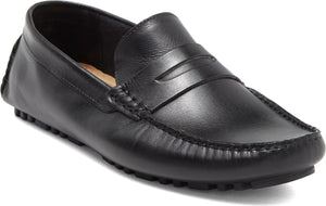 NORDSTROM RACK Mario Penny Loafer, Main, color, BLACK LEATHER