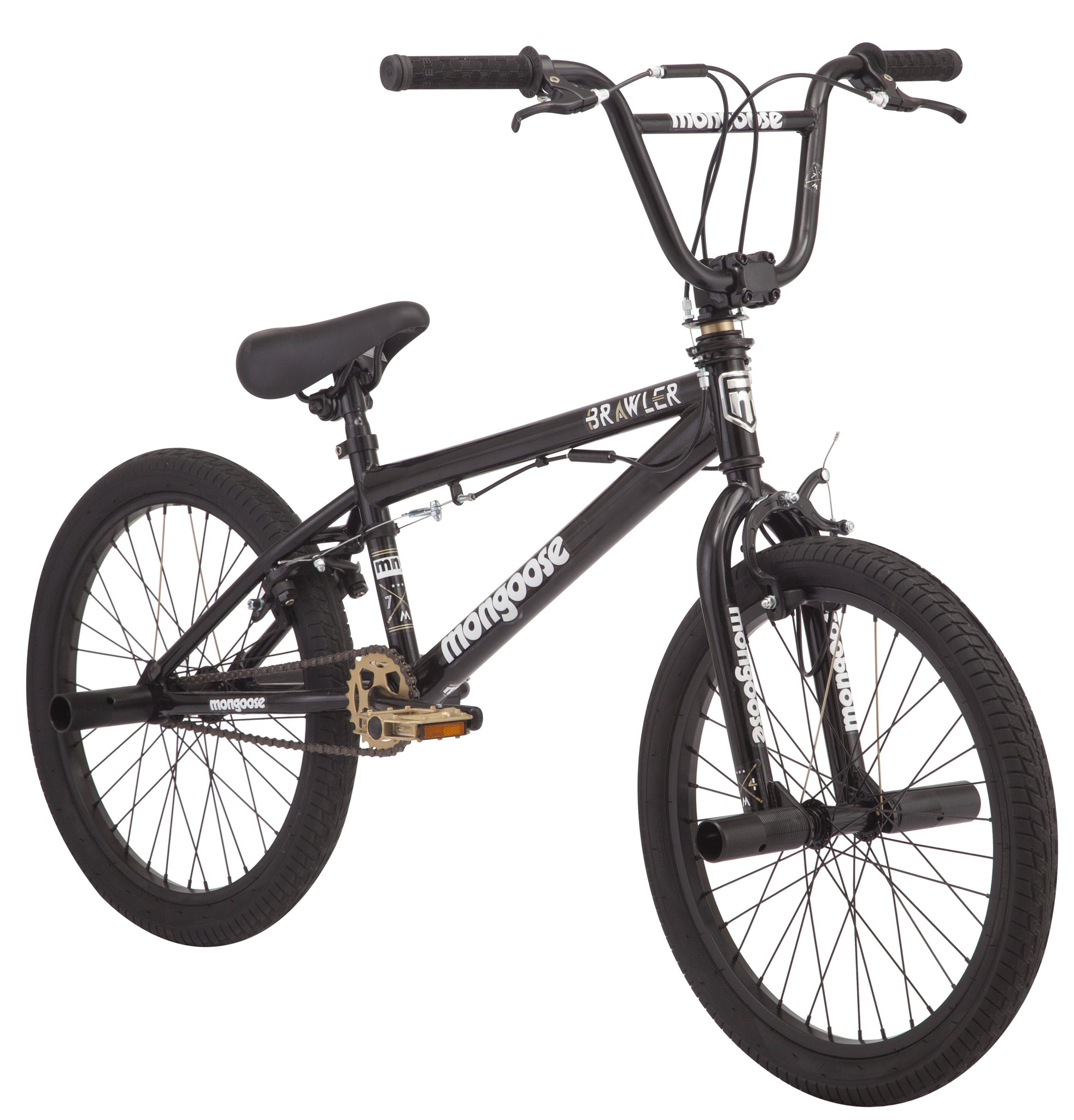 image 2 of Mongoose BRAWLER Boys' Freestyle BMX Bike, 20" wheels, Black