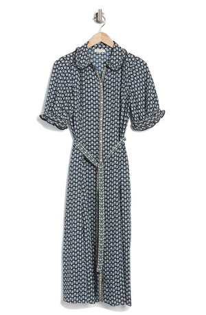 MAX STUDIO Collared Shirt Dress, Alternate, color, NAVY/ YELLOW DAISY