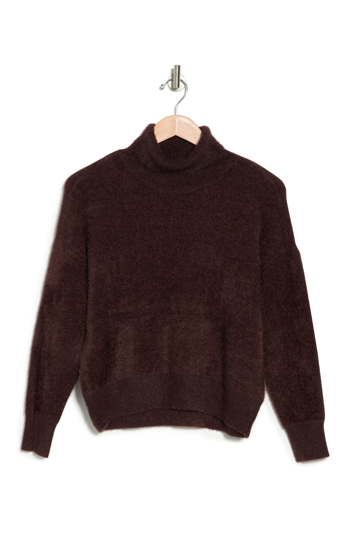 CYRUS Eyelash Knit Slouch Sweater, Alternate, color, DEEP MAHOGANY