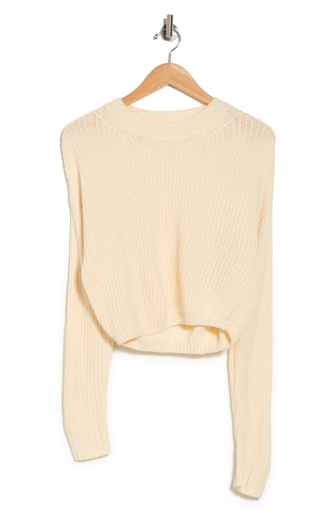 ELODIE Crewneck Cropped Sweater, Alternate, color, ECRU
