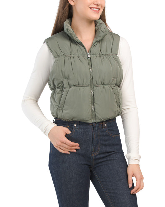 Cropped Quilted Vest