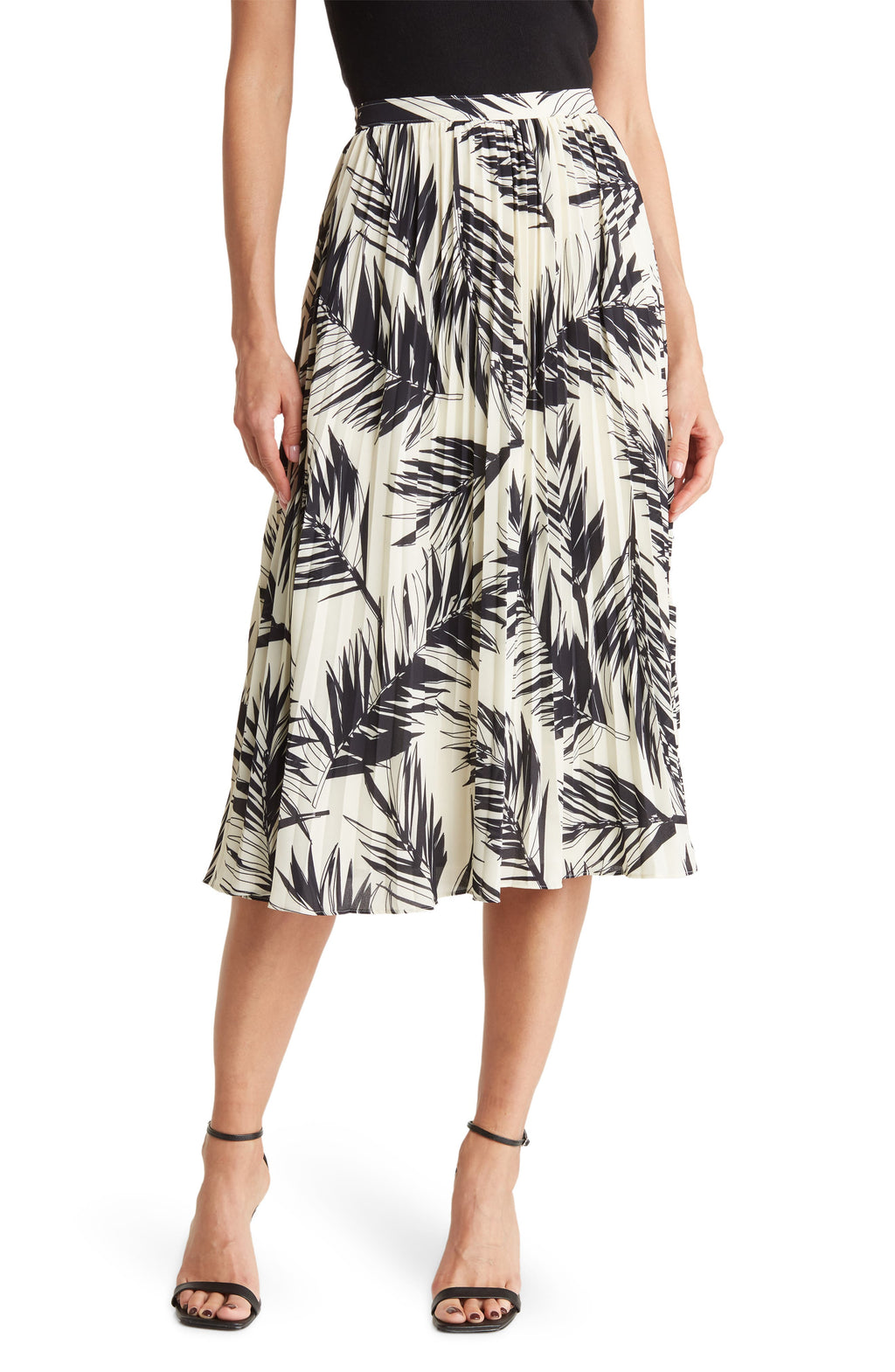 TOCCIN Pleated Midi Skirt, Main, color, JETVA