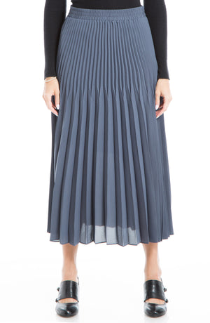 MAX STUDIO Graduated Pleat Print Knee-Length Midi Skirt, Main, color, OMBREBLU-OMBRE BLUE