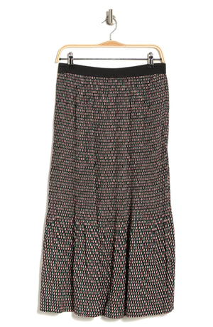 ADRIANNA PAPELL Woven Print Release Print Midi Skirt, Alternate, color, HUNTER SEMI CIRCLE INTERLOCK