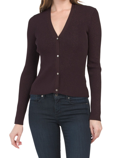 Ribbed Button Front Cardigan Sweater