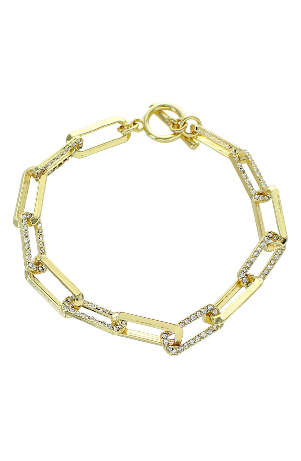 Panacea Pavé Link Bracelet, Main, color, GOLD