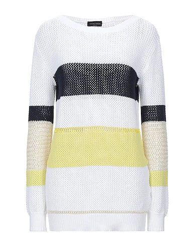 ROBERTO COLLINA Sweater White 64% Cotton, 32% Polyamide, 4% Viscose