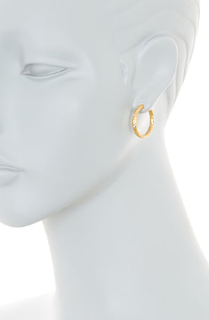 KATE SPADE NEW YORK cz hammered huggie hoop earrings, Alternate, color, CLEAR/ GOLD