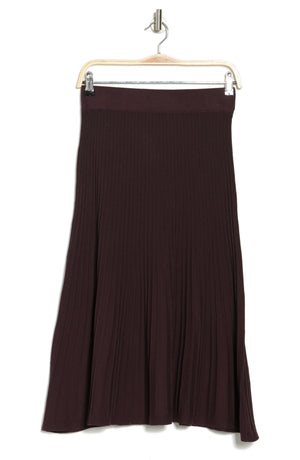 NANETTE LEPORE Pull-On Ribbed Sweater Skirt, Main, color, CHOCOLATE BROWN