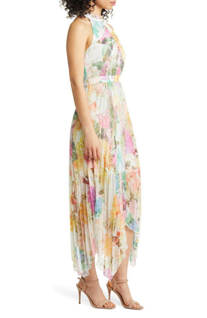 VINCE CAMUTO Halter Floral Chiffon Dress