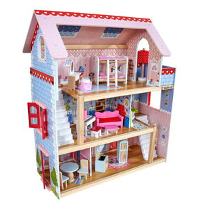 image 0 of KidKraft Chelsea Doll Cottage Wooden Dollhouse with 16 Accessories, for 5-Inch Dolls