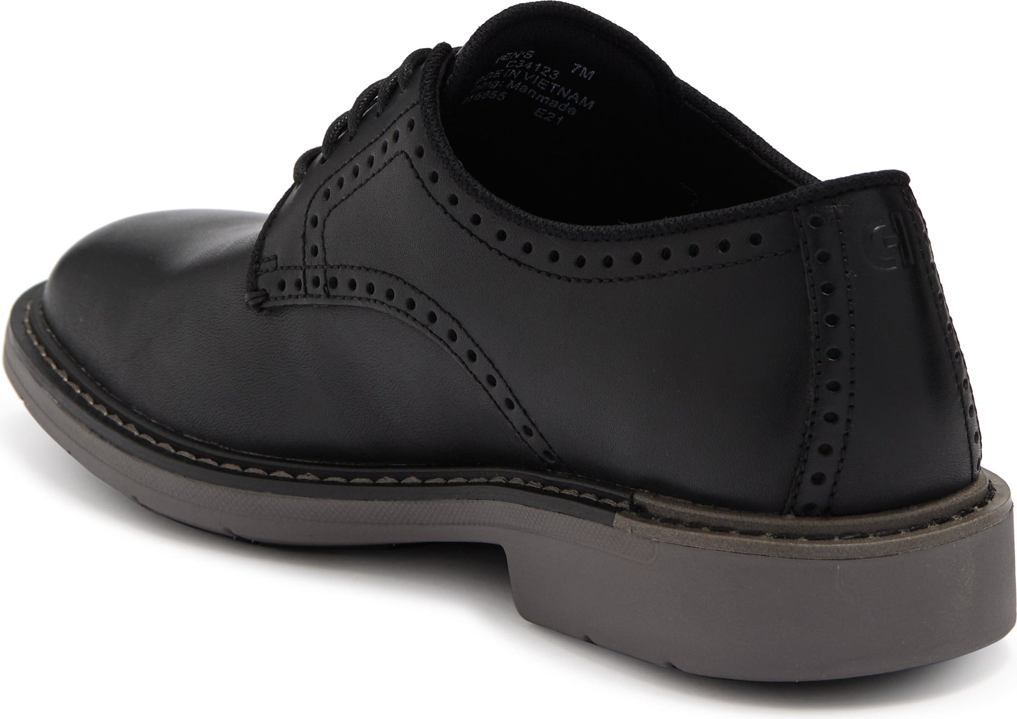 Cole Haan Goto Leather Plain Toe Derby, Alternate, color, BLACK/GRAY MIDSOLE