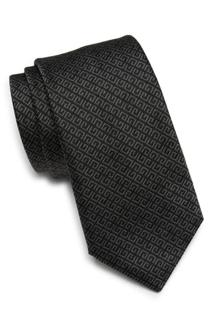 GIVENCHY Logo Silk Tie, Main, color, BLACK GREY