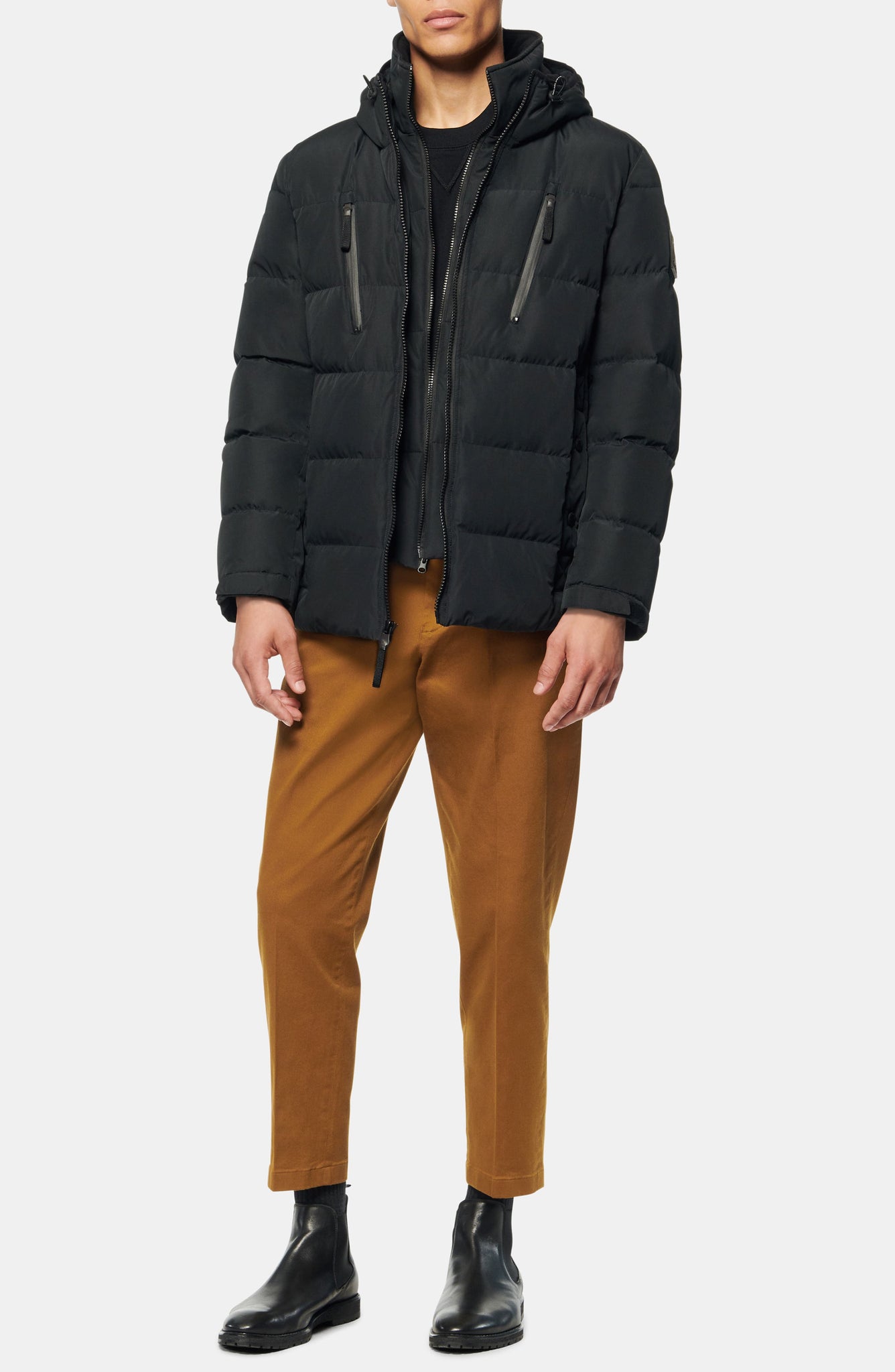Marc New York Montrose Water Resistant Quilted Coat, Alternate, color, BLACK