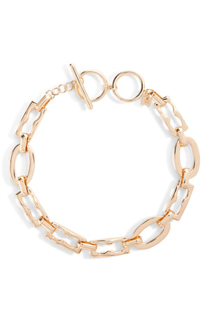 OPEN EDIT Geo Link Collar Necklace, Main, color, GOLD