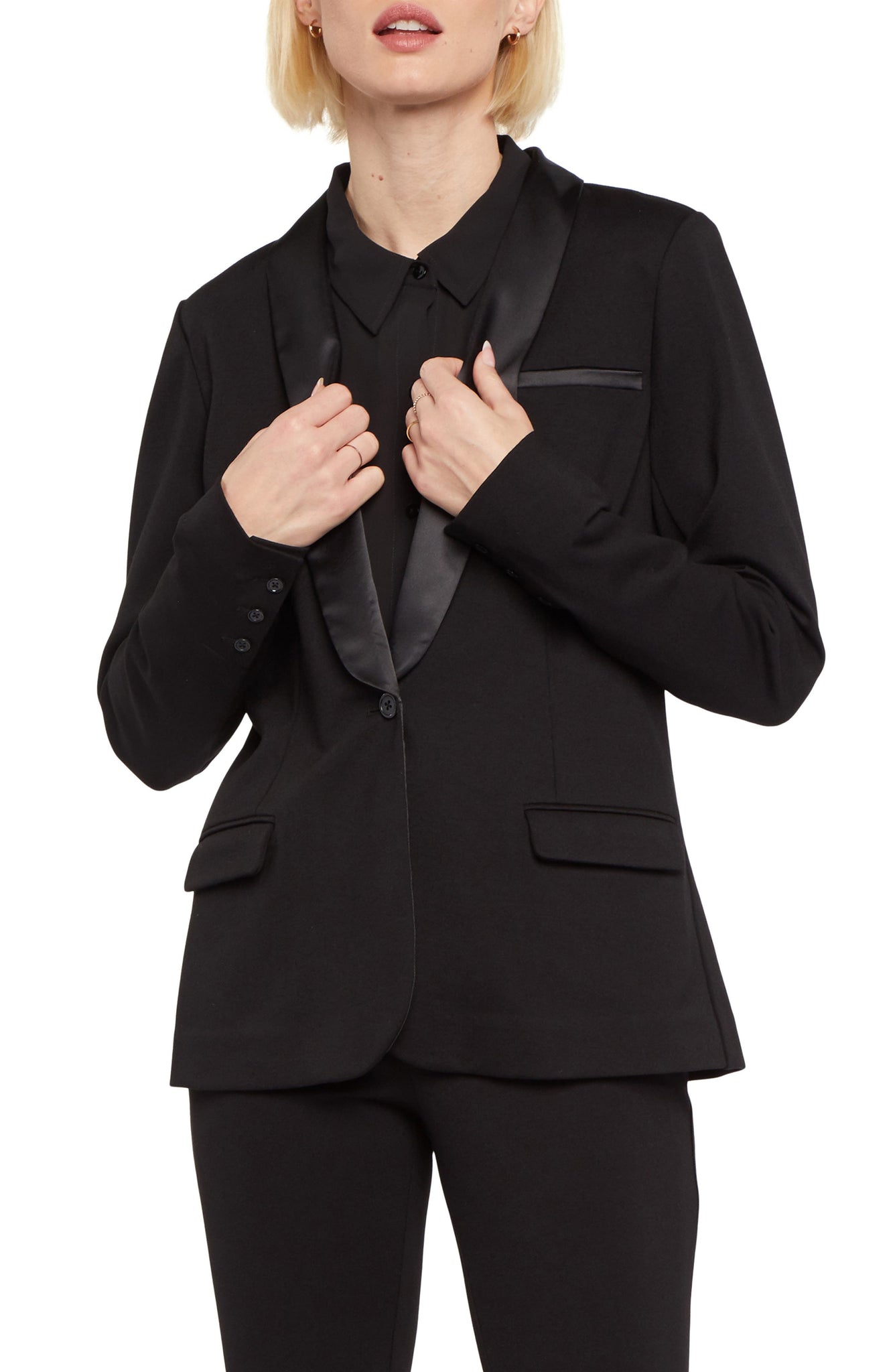 NYDJ Tuxedo Jacket, Main, color, BLACK