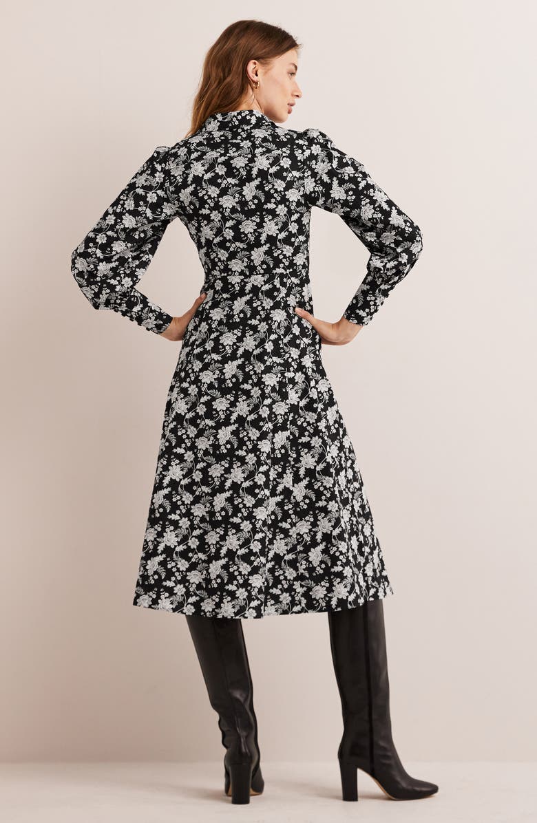 BODEN Floral Empire Long Sleeve Cotton Shirtdress