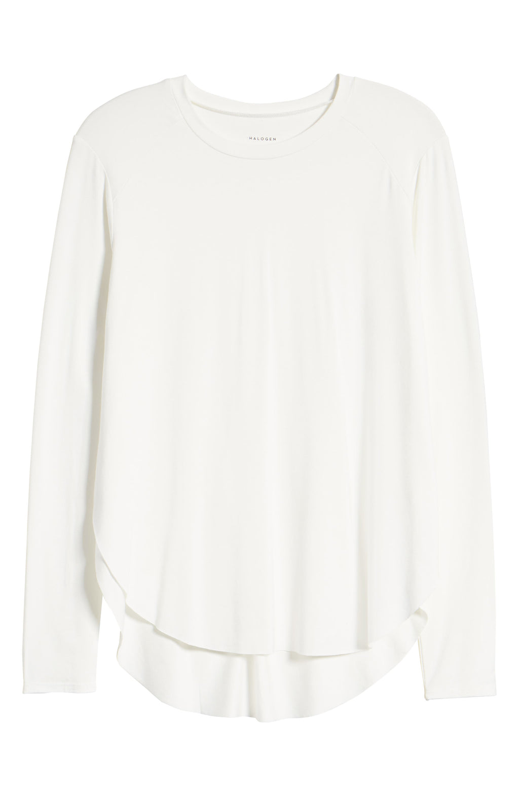 HALOGEN<SUP>®</SUP> Long Sleeve Shirttail Hem Shirt, Alternate, color, WHITE