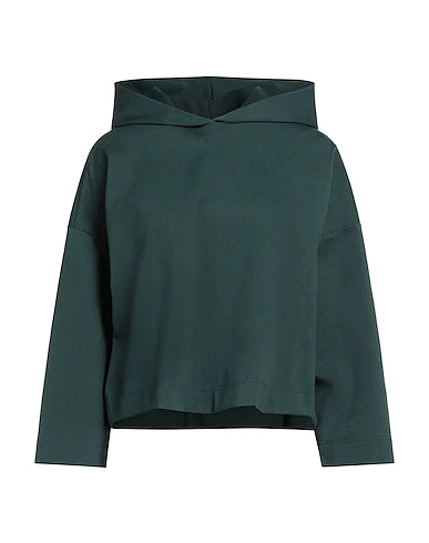 ROSÉ A POIS Hooded sweatshirt Dark green 65% Viscose, 32% Polyamide, 3% Elastane