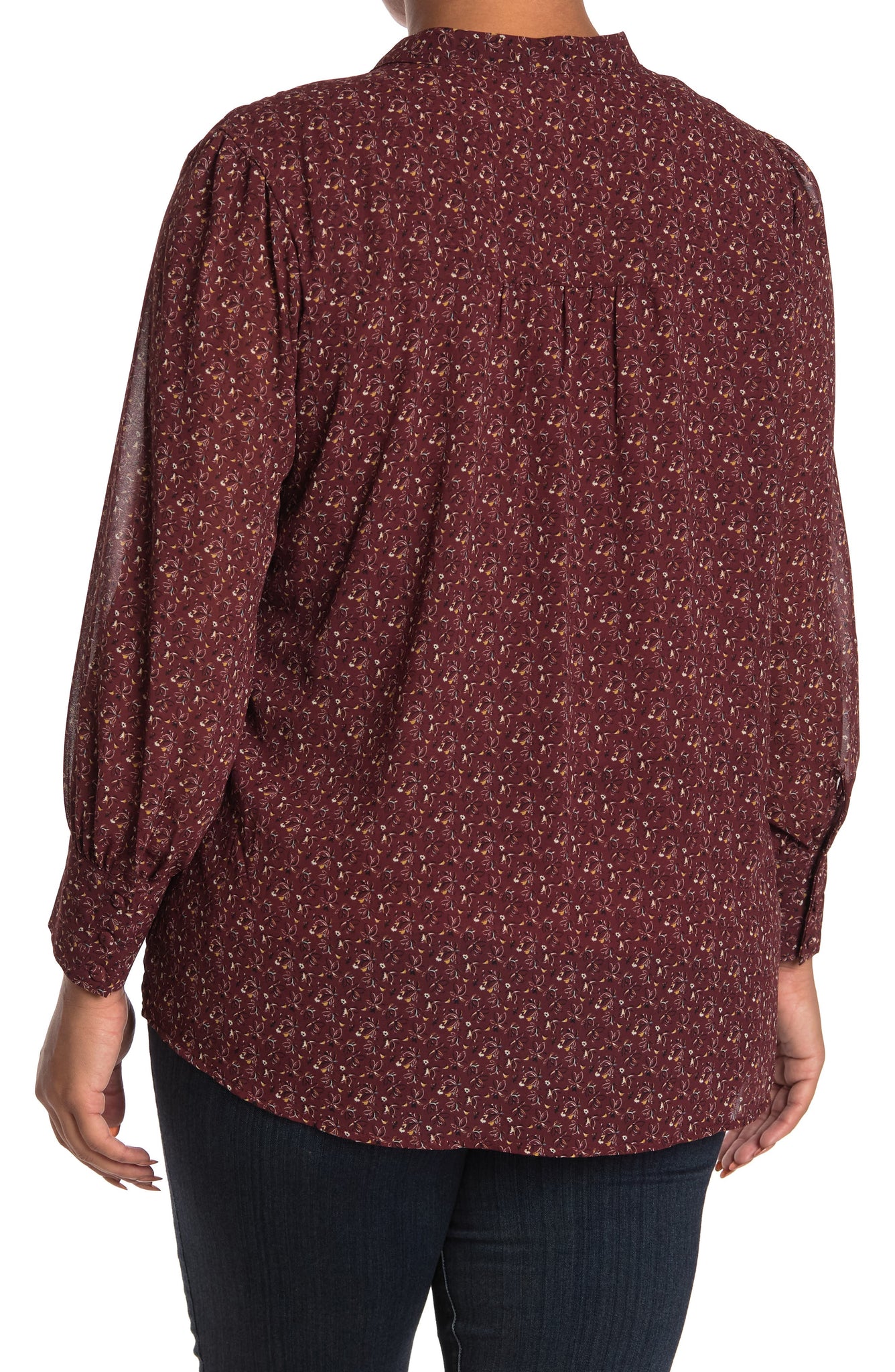 DR2 BY DANIEL RAINN DANIEL RAINN Tie Neck Long Sleeve Blouse, Main, color, M011 RED WINE