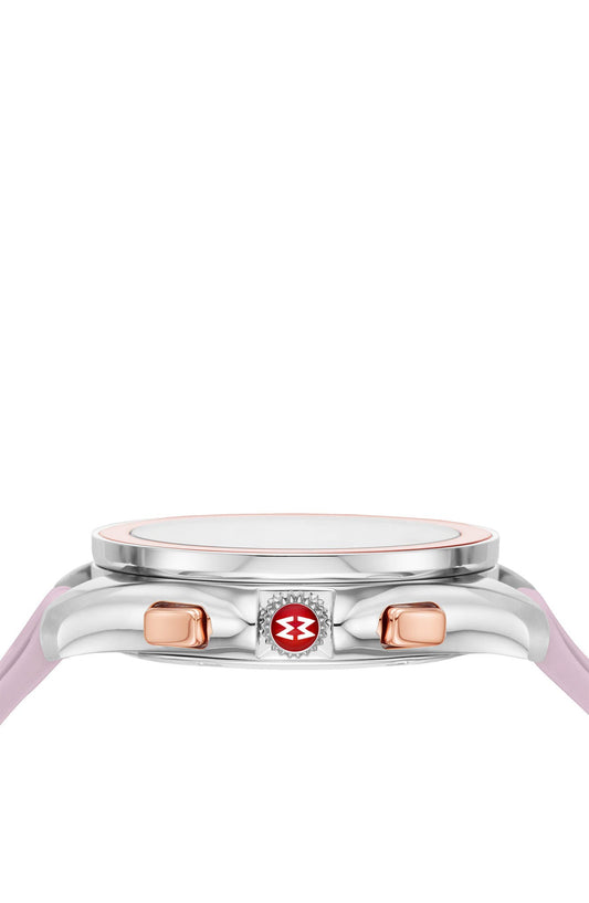 MICHELE Women's Cape Chronograph Lilac Silicone Watch, 38mm, Alternate, color, LILAC