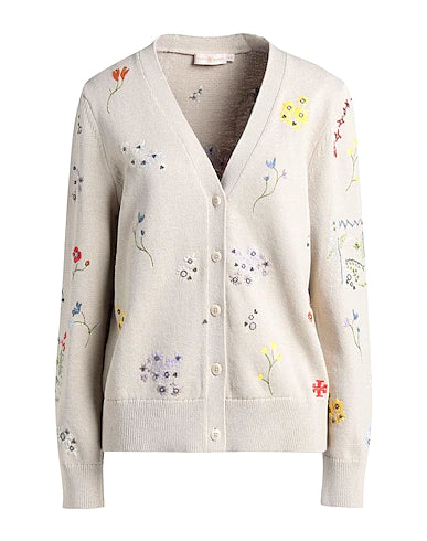 TORY BURCH Cardigan Beige 100% Cotton, Polyester