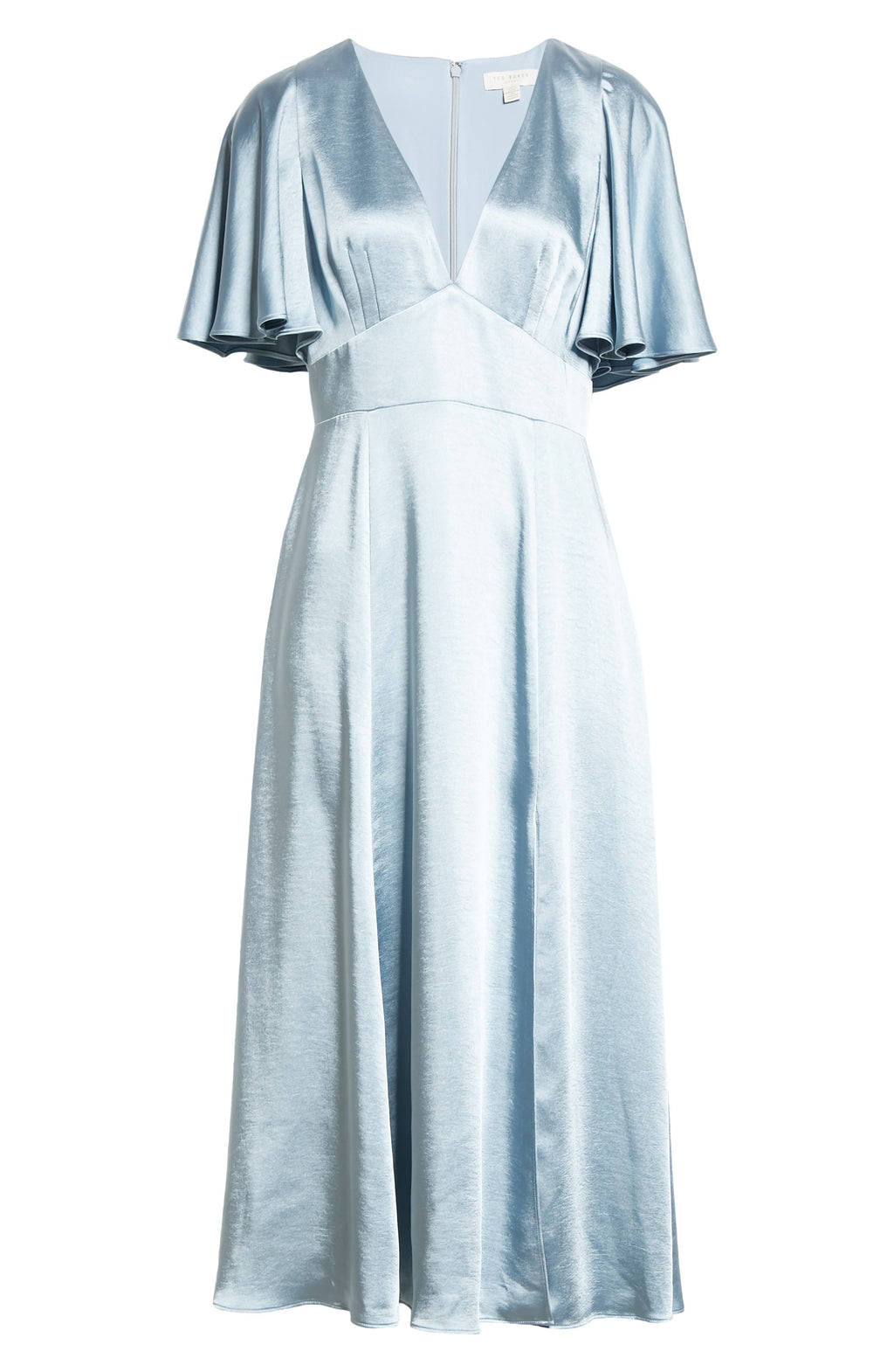 TED BAKER LONDON Immie Cape Sleeve Satin Dress, Alternate, color, MID BLUE