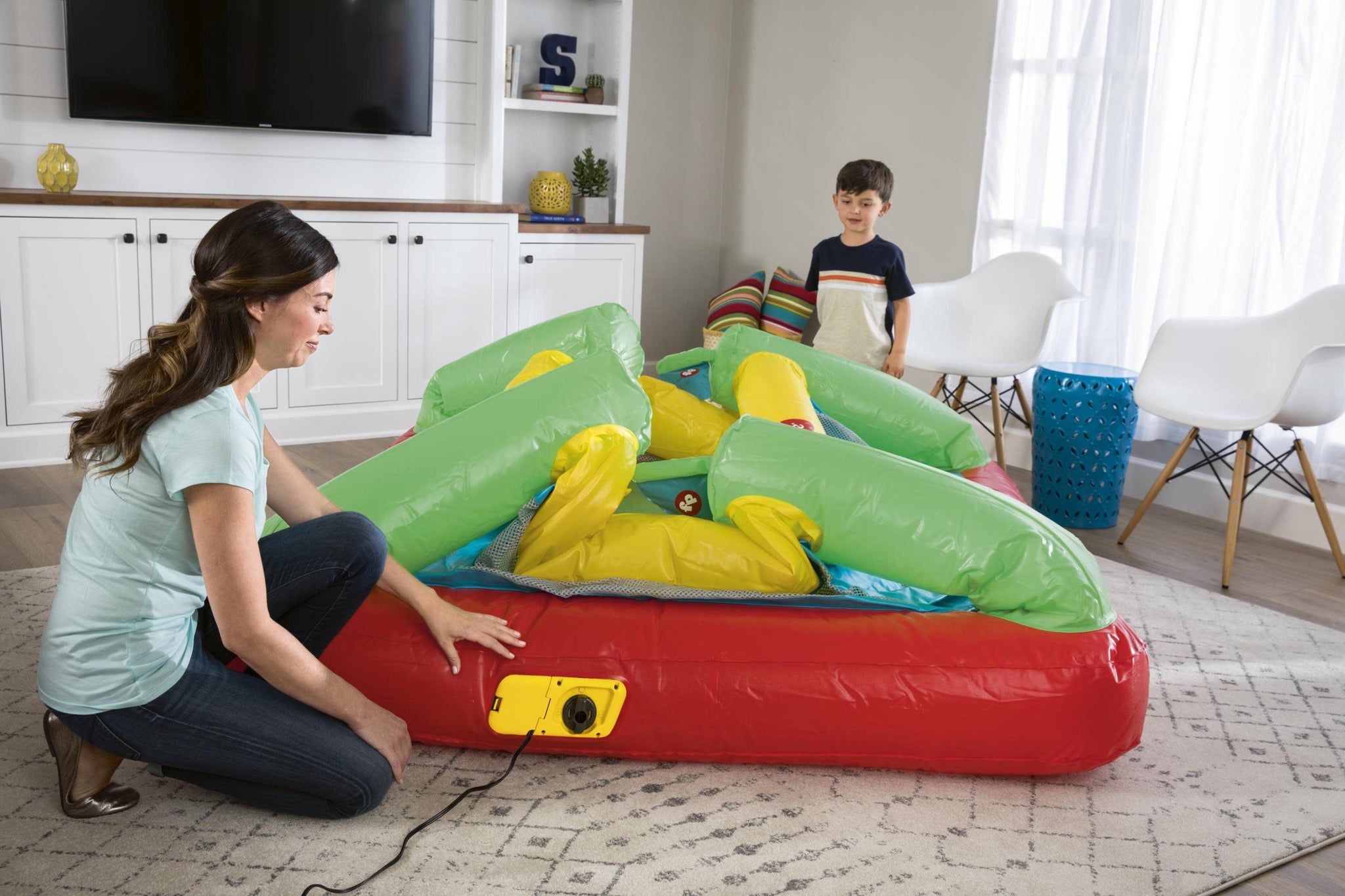 image 3 of Fisher Price 69'' x 68'' x 53'' Bouncesational Bouncer With Built-in Pump