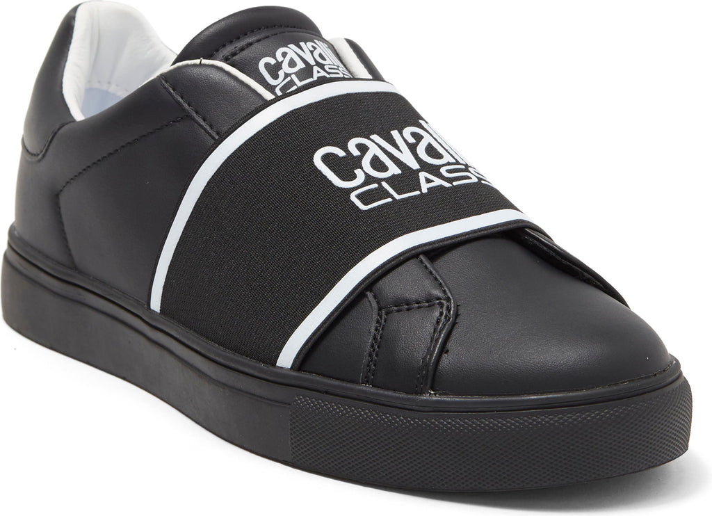 ROBERTO CAVALLI Logo Strap Tennis Shoe, Main, color, BLACK