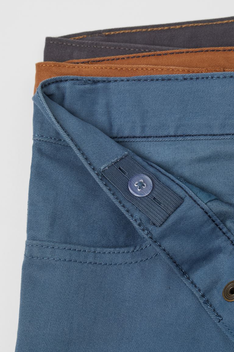 3-pack Slim Fit Twill Pants - Dark gray/brown/blue - Kids | H&M US 4