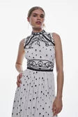 Embroidered Cornelli Tape Woven Dress